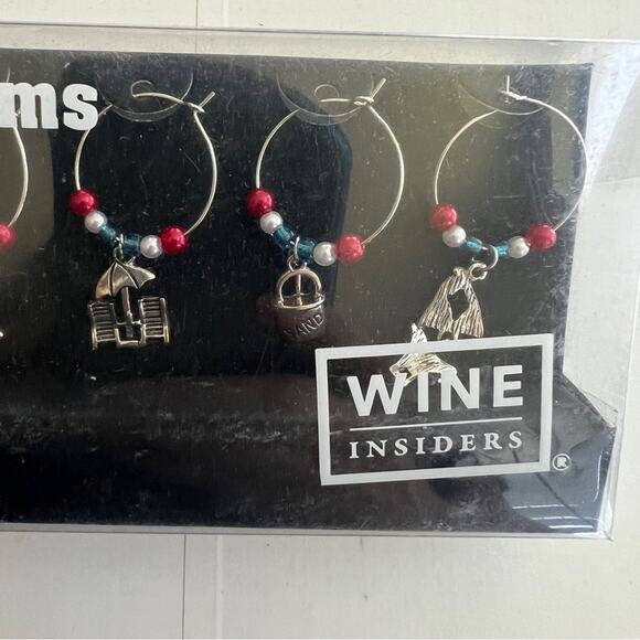 NEW Wine Glass Charms Beach (Set of 6) Bikini Sand Bucket Chair FlipFlop Glasses - Picture 5 of 6